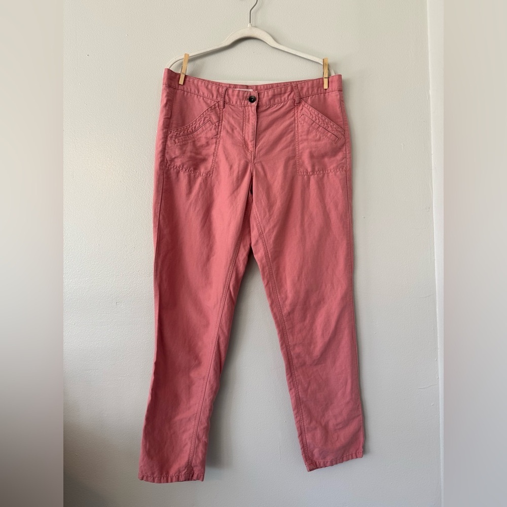 Loft The Marisa Linen Blend Pants in Pink